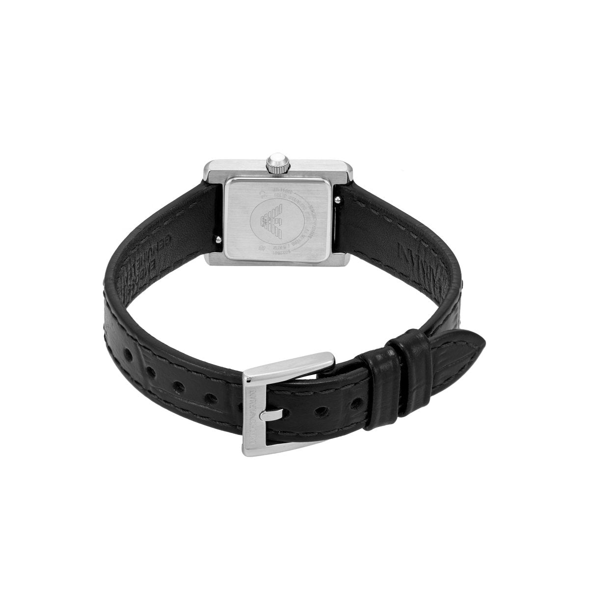 Emporio Armani Genni Silver Dial and Black Leather 20mm Women's Watch | AR11660 | TIME Watches