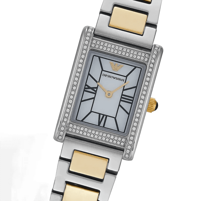 Emporio Armani Genni Silver Dial and Two - Tone Stainless Steel 32mm Women's Watch | AR11642 | TIME Watches
