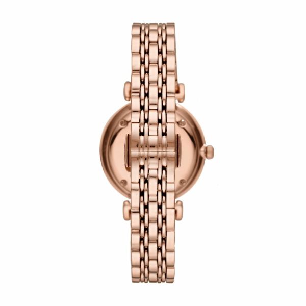 Emporio Armani Gianni T-Bar White Dial and Rose Gold Stainless Steel 32mm Women's Watch | AR11244