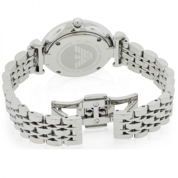 Emporio Armani Gianni T-Bar Silver Dial and Silver Stainless Steel 32mm Women's Watch | AR1925