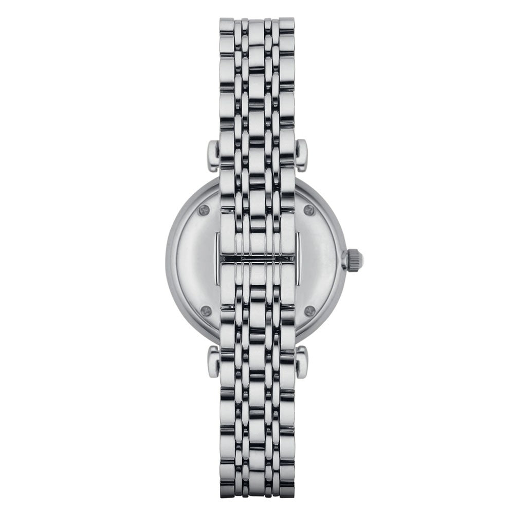 Emporio Armani Gianni T-Bar Silver Dial and Silver Stainless Steel 32mm Women's Watch | AR1925
