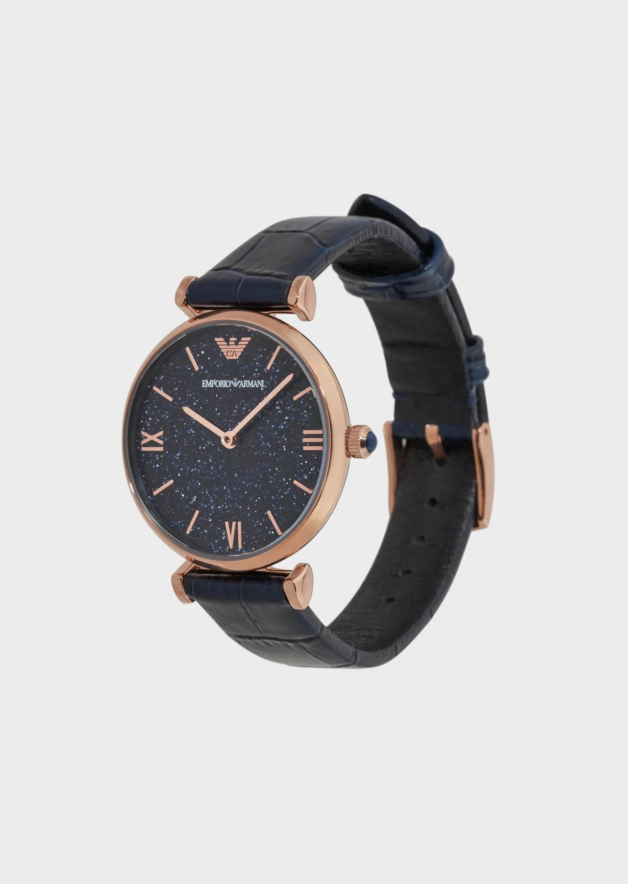 Emporio Armani Gianni T-Bar Blue Dial and Blue Leather 40mm Watch | AR11424