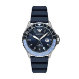 Emporio Armani GMT Dual Time Blue Silicone Men's Watch | AR11592 | Time Watch Specialists