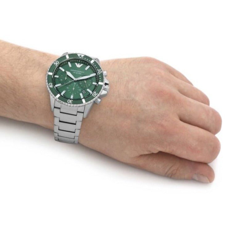 Emporio Armani World Explorer Silver Dial and Silver Stainless Steel 42mm Men's Watch | AR11500