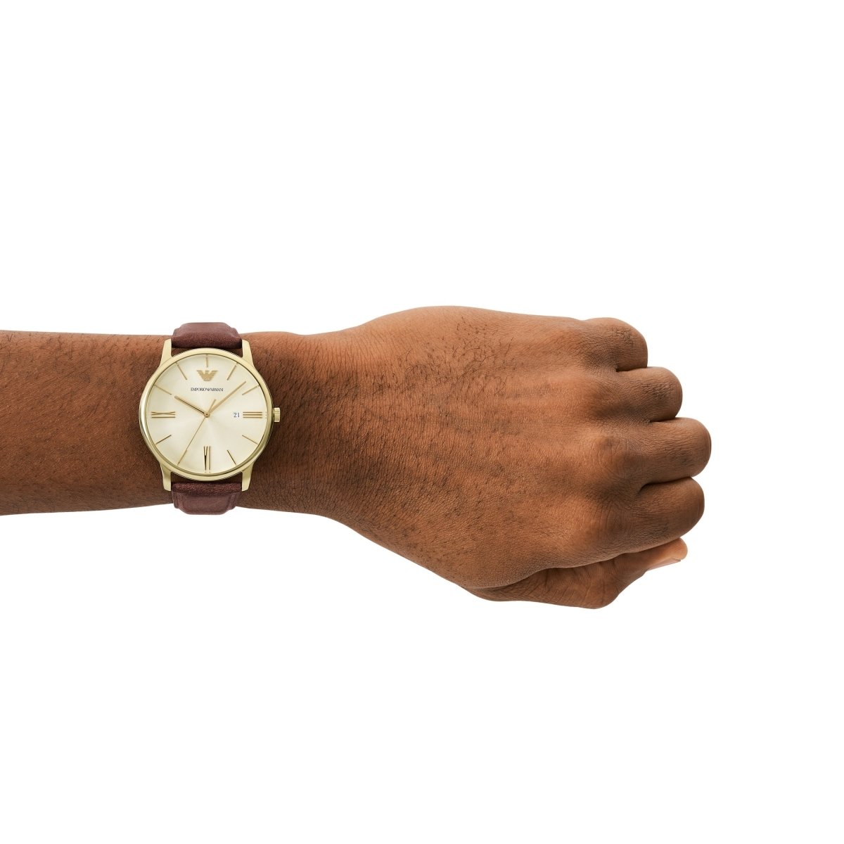 Emporio Armani Maddox Cream Dial and Brown Leather 42mm Men's Watch | AR11610 | TIME Watches