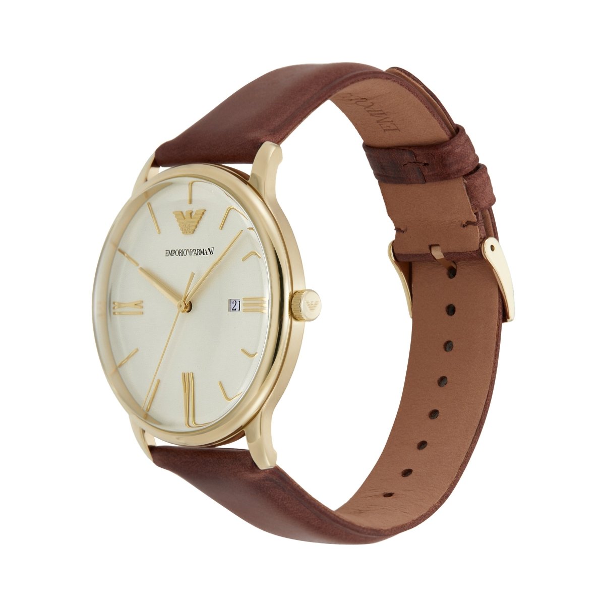 Emporio Armani Maddox Cream Dial and Brown Leather 42mm Men's Watch | AR11610 | TIME Watches