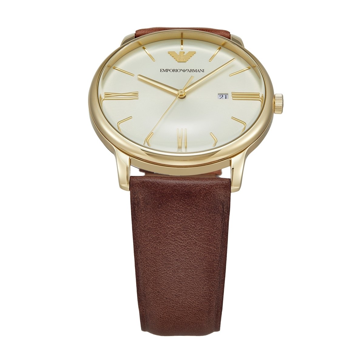 Emporio Armani Maddox Cream Dial and Brown Leather 42mm Men's Watch | AR11610 | TIME Watches