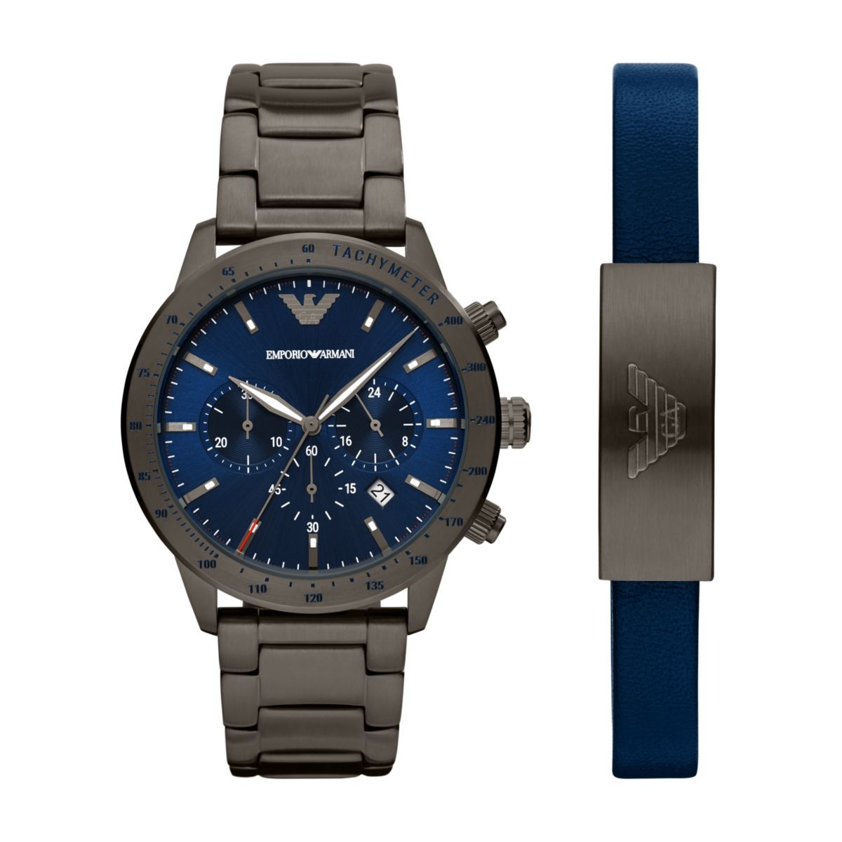 Emporio Armani Mario Gunmetal Dial and Gunmetal Stainless Steel 44mm Watch | AR80045