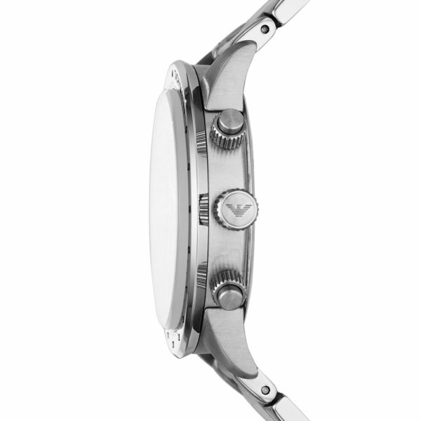 Emporio Armani Mario Black Dial and Silver Stainless Steel 43mm Men's Watch | AR11241