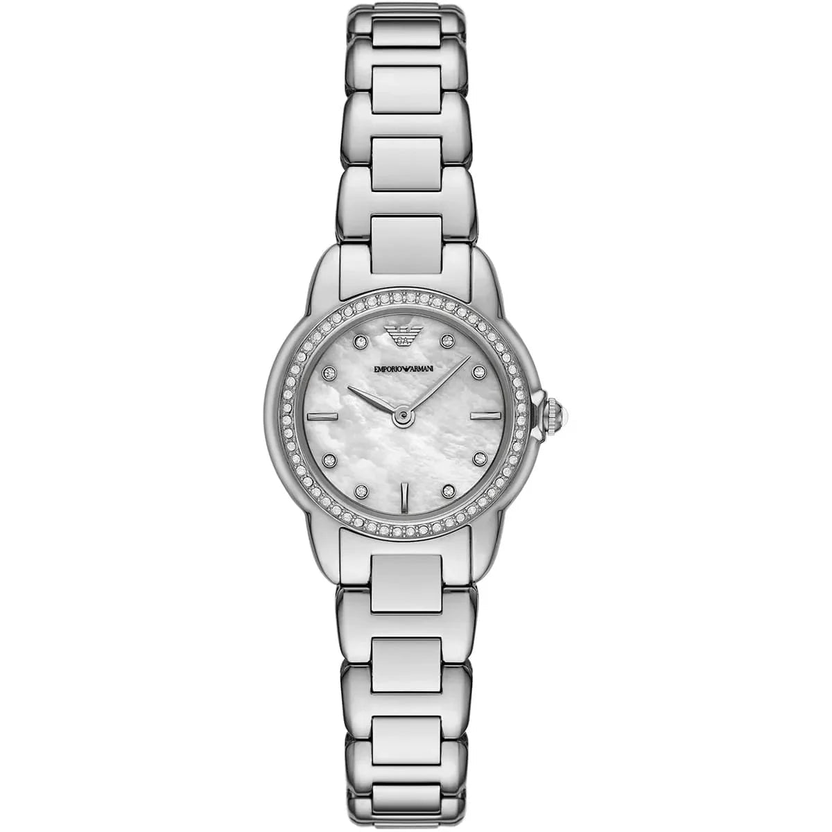 Emporio Armani Mia Mother of Pearl Dial and Silver Stainless Steel 28mm Women's Watch | AR11669 | TIME Watches