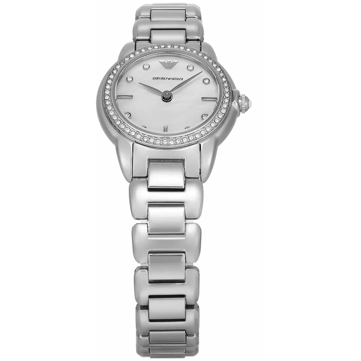 Emporio Armani Mia Mother of Pearl Dial and Silver Stainless Steel 28mm Women's Watch | AR11669 | TIME Watches