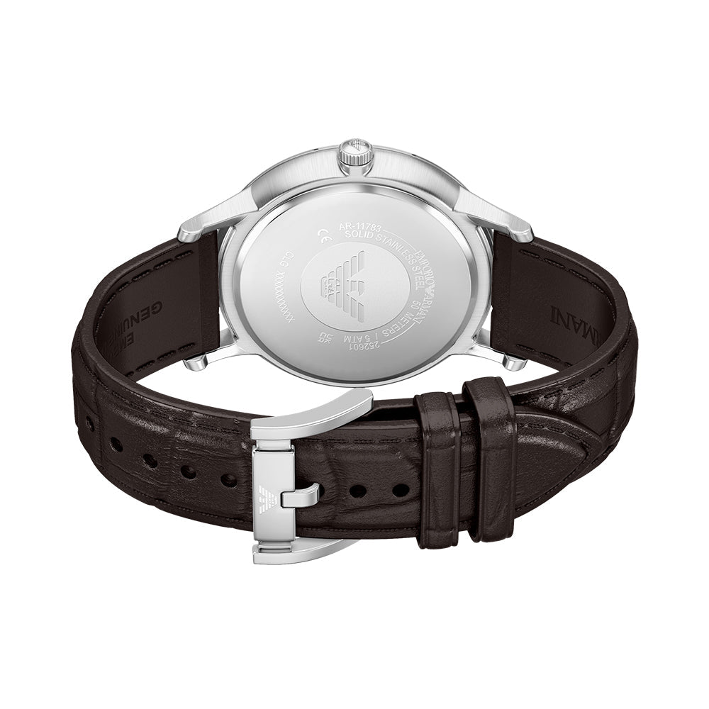 Emporio Armani Renato Gold Dial and Brown Leather 43mm Men's Watch | AR11783 | TIME Watches