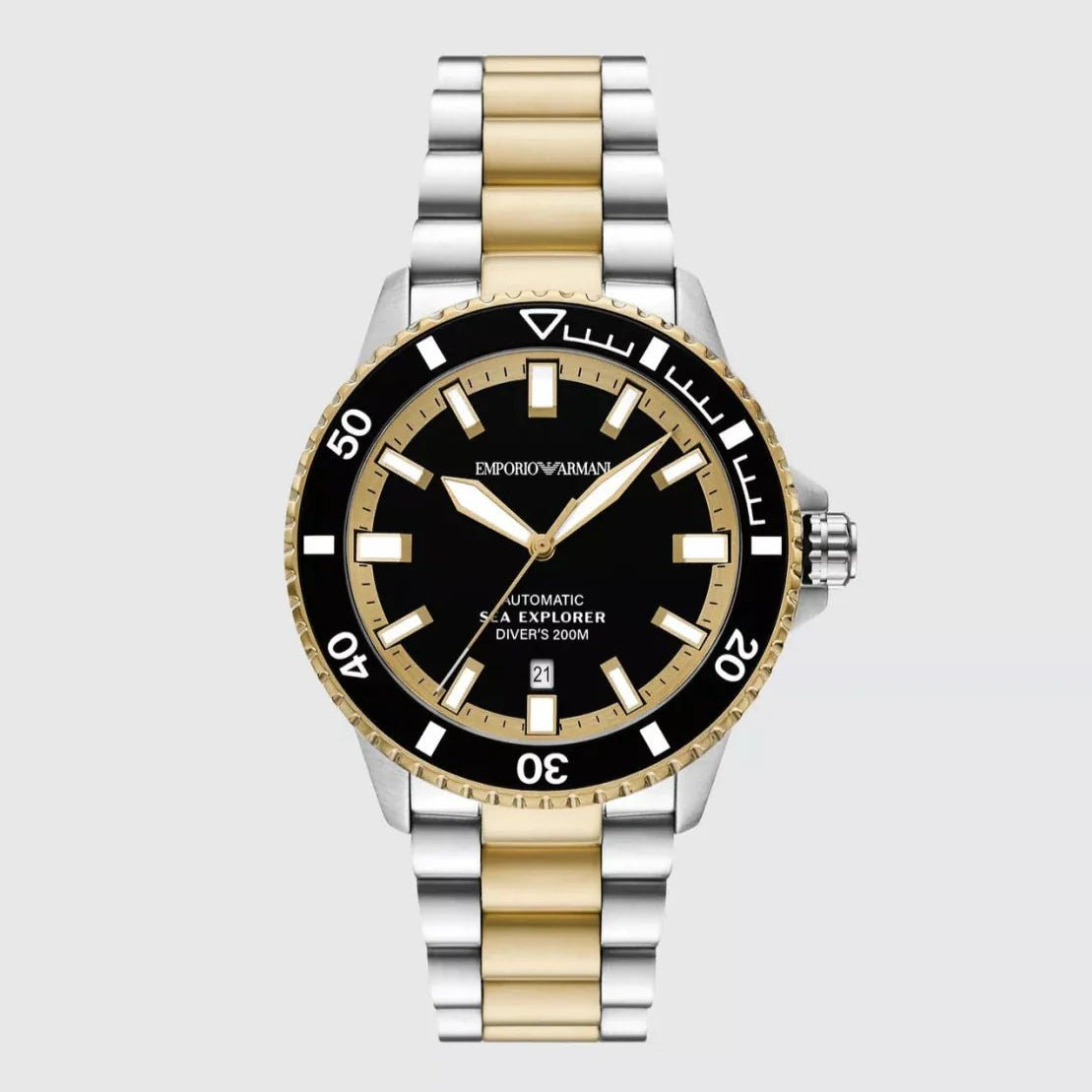 Emporio Armani Sea Explorer Blue Dial and Two - Tone Stainless Steel 43mm Men's Watch | AR60089 | TIME Watches