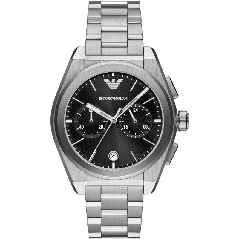 Emporio Armani Federico Black Dial and Black Stainless Steel 43mm Men's Watch | AR11560