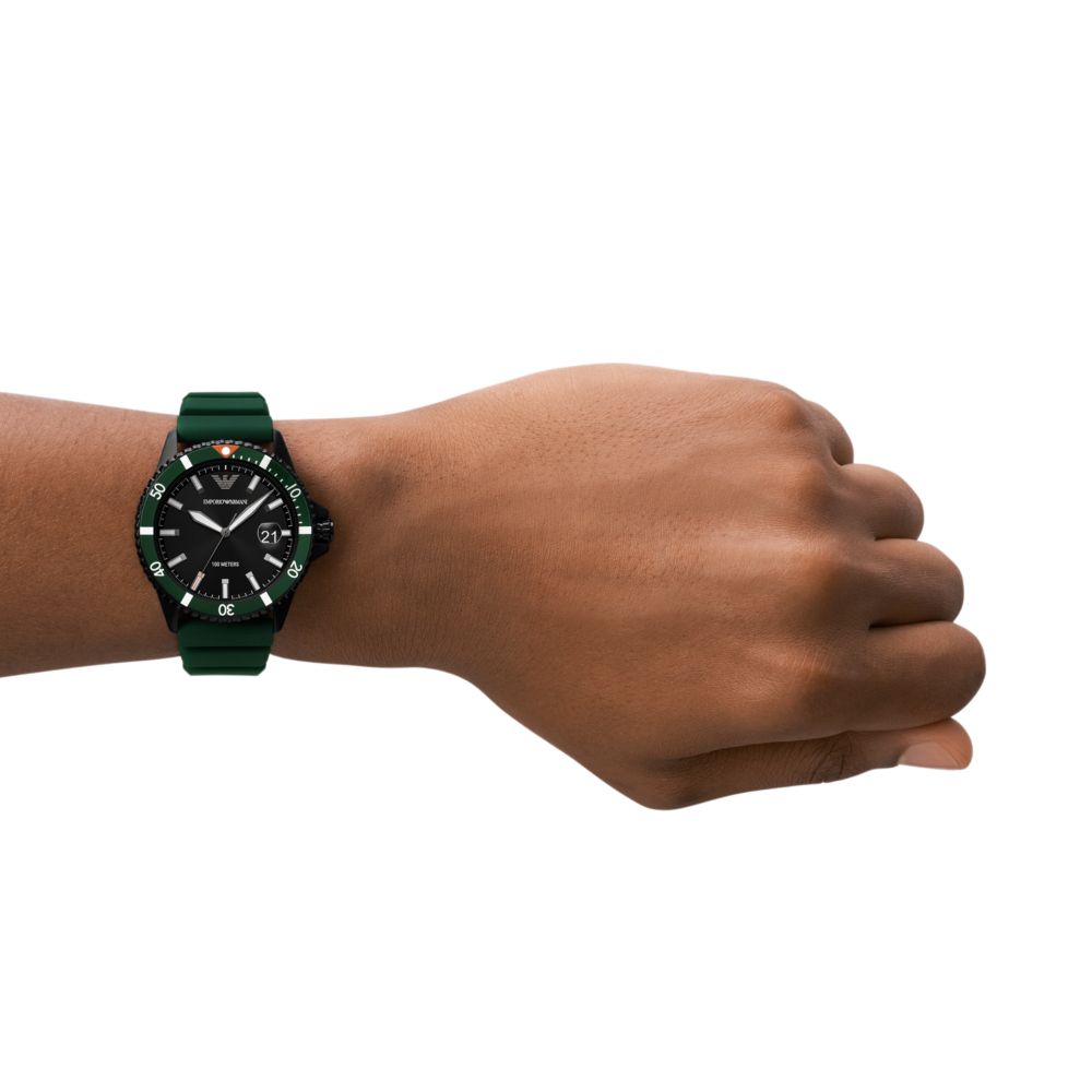 Emporio Armani Ruggero Green Dial and Green Stainless Steel 44mm Men's Watch | AR11464