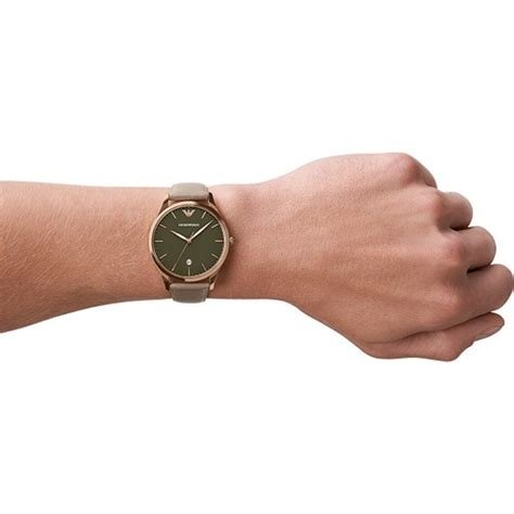Emporio Armani Classic Grey Dial and Grey Leather 42mm Watch | AR11420