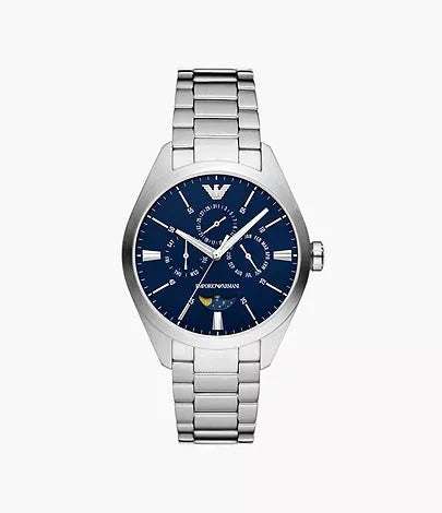 Emporio Armani Claudio Blue Dial and Silver Stainless Steel 43mm Men's Watch | AR11553