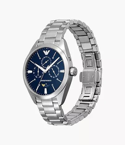 Emporio Armani Claudio Blue Dial and Silver Stainless Steel 43mm Men's Watch | AR11553