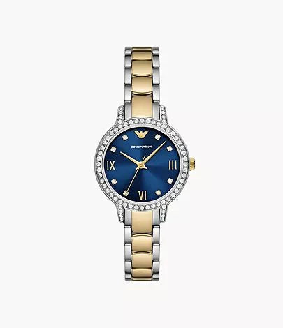 Emporio Armani Classic Two-Tone Dial and Two-Tone Stainless Steel 32mm Women's Watch | AR11576