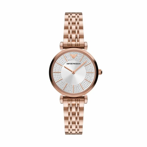 Emporio Armani Two - Hand Rose Gold - Tone Stainless Steel Woman's Watch | AR11446 | Time Watch Specialists