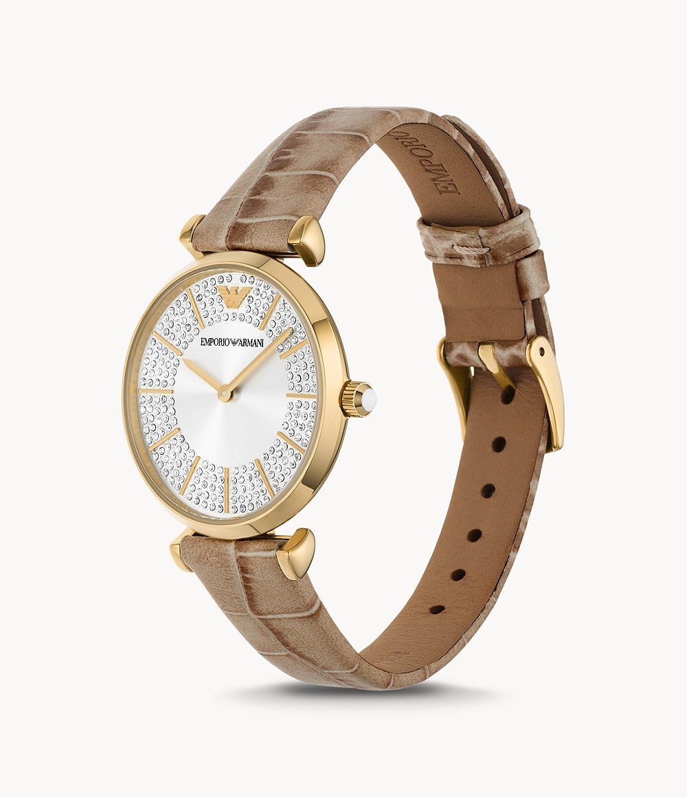 Emporio Armani Classic Taupe Dial and Taupe Leather 32mm Women's Watch | AR11518