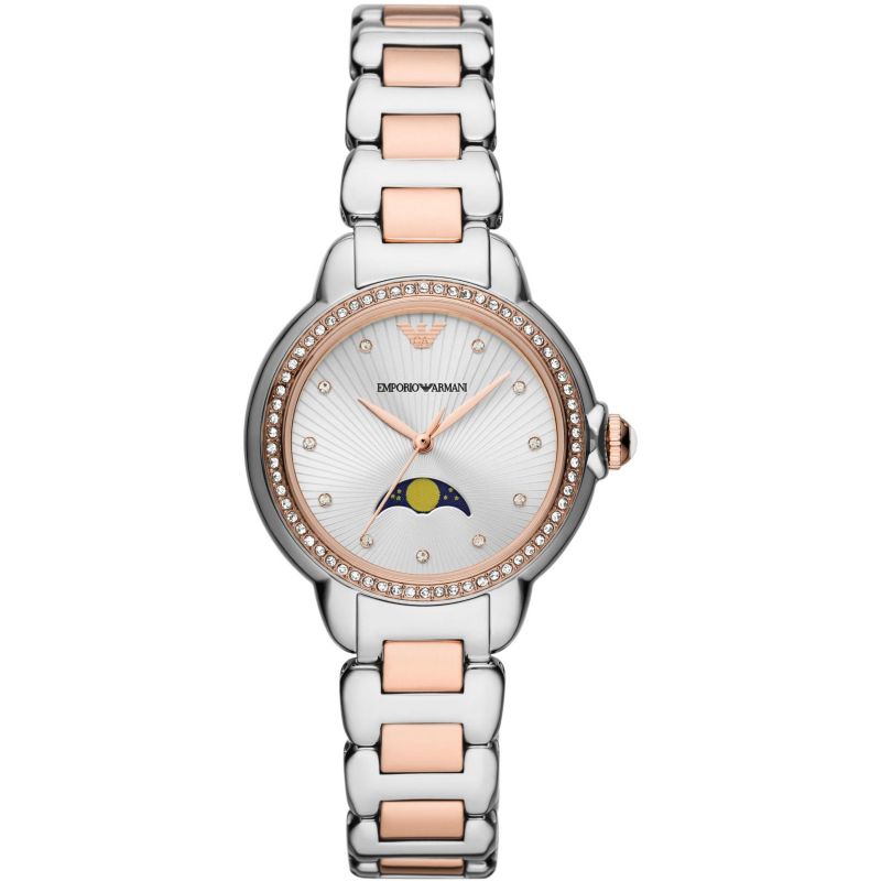 Emporio Armani Classic Silver Dial and Two-Tone Stainless Steel 32mm Women's Watch | AR11567