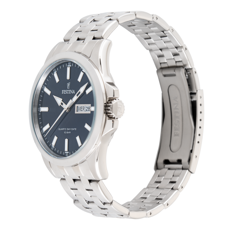 Festina Classic Quartz Blue Dial Lumi Indices Stainless Steel Men's Watch | F20357/3