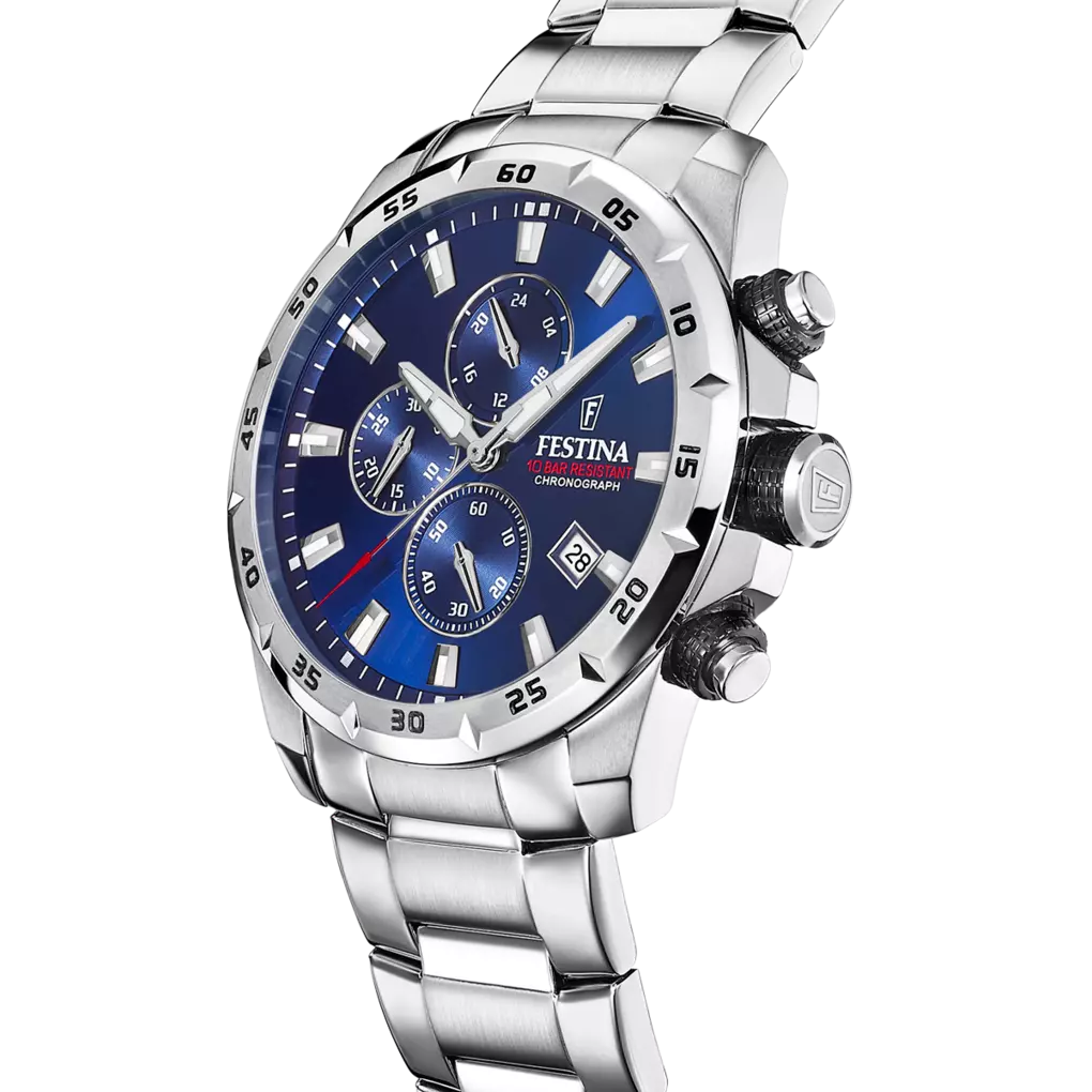 Festina Timeless Chronograph Quartz Blue Stainless Steel Men's Watch | F20463/2