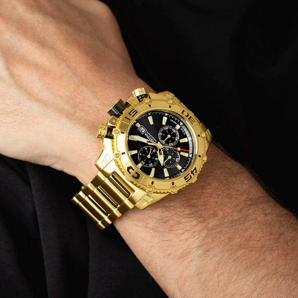 Festina Timeless Chronograph Black Dial Gold PVD Stainless Steel Men's Watch | F20492/4