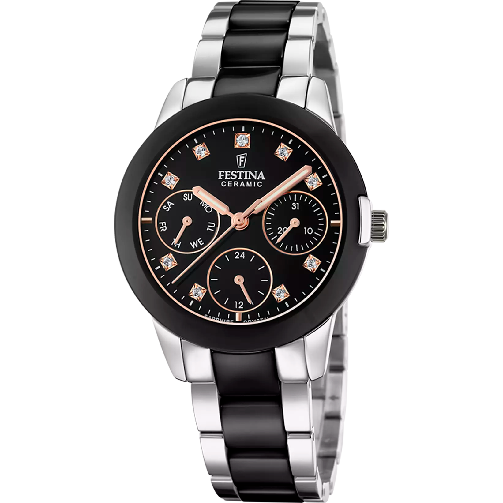 Festina Ceramic Quartz Black Multifunction Stainless Steel Black Ceramic Women's Watch | F20497/3