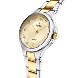 Festina Mademoiselle Quartz Silver Grey Dial Gold Roman Numerals Two Tone Rose Gold PVD Stainless Steel Women's Watch | F20618/1