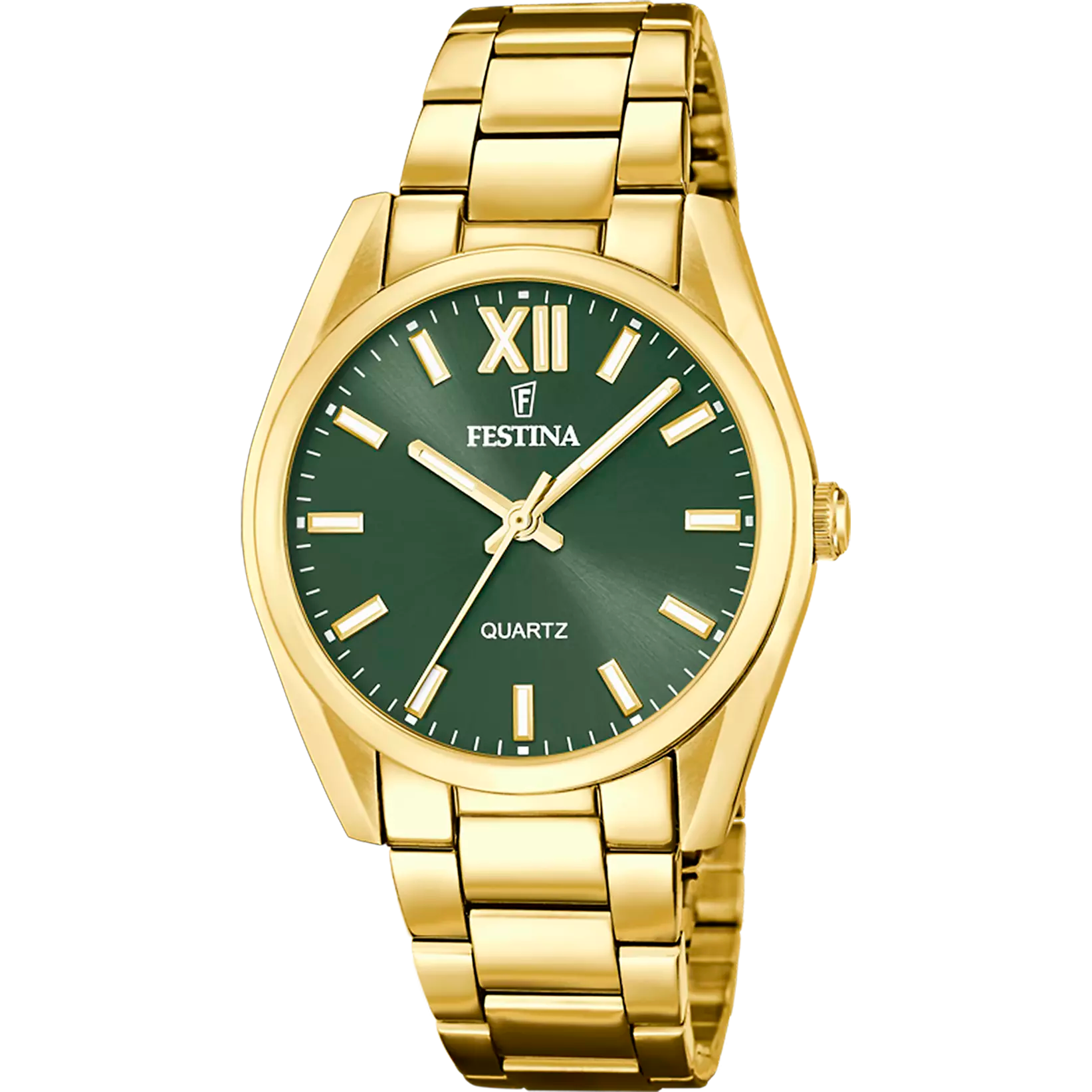 Festina Boyfriend Quartz Sunray Deep Green Stainless Steel Gold PVD Women's Watch | F20640/4
