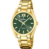 Festina Boyfriend Quartz Sunray Deep Green Stainless Steel Gold PVD Women's Watch | F20640/4