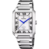 Festina On The Square Quartz Rectangular Silver Dial Stainless Steel Men's Watch | F20677/1