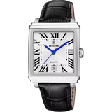 Festina On The Square Quartz Rectangular Black Leather Dial Unisex Watch | F20681/1