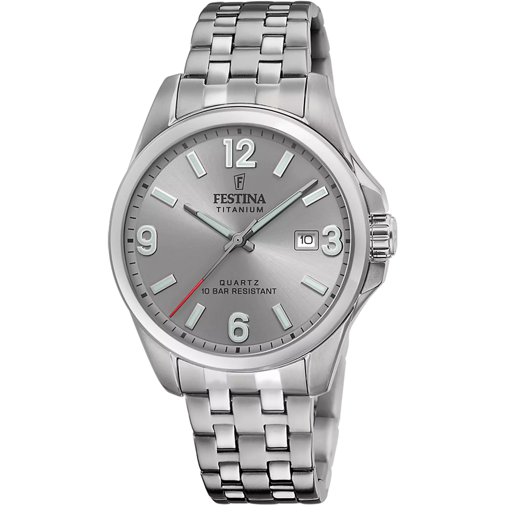 Festina Titanium Quartz Silver Dial Lumi Indices Titanium Men's Watch | F20696/2