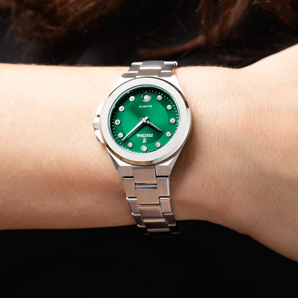 Festina Madamoiselle Stainless Steel Green Dial Woman's Watch | F20700/4