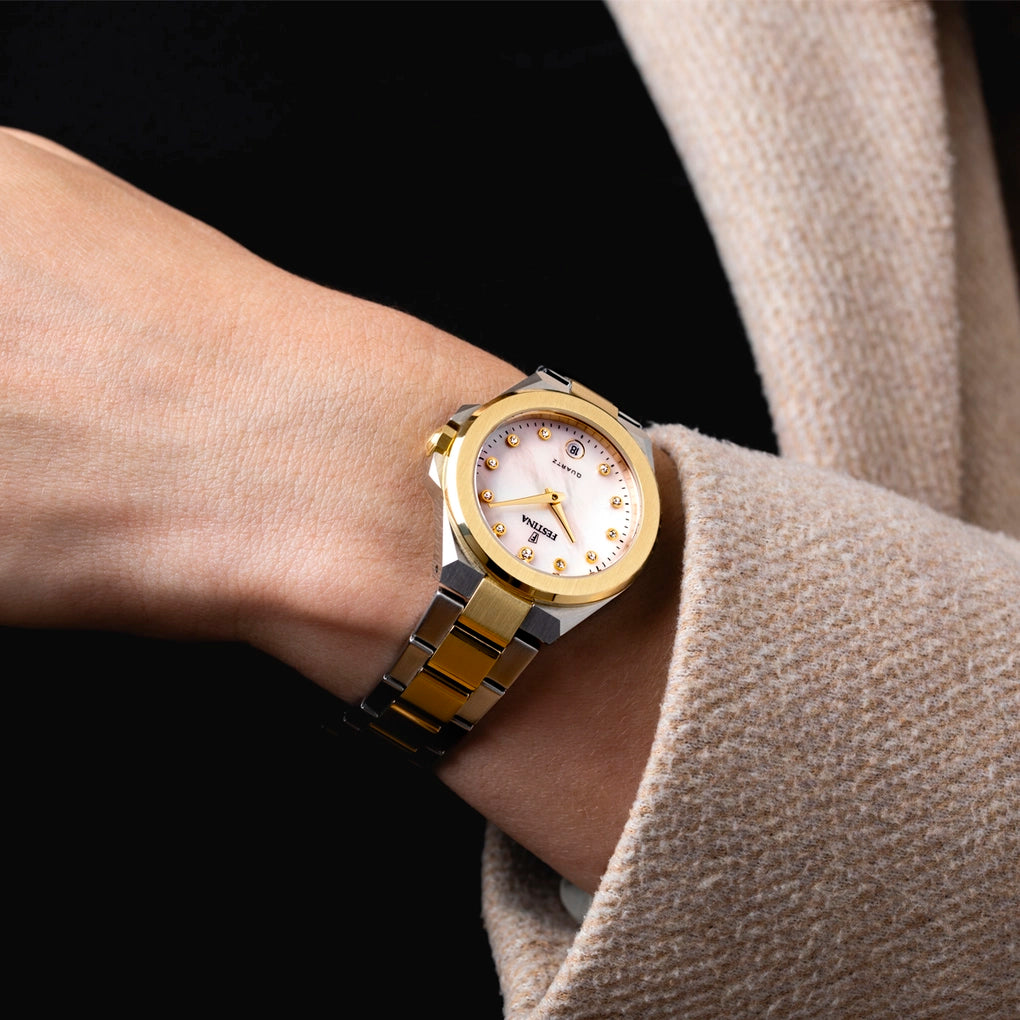Festina Mademoiselle Quartz Mother of Pearl Gold PVD Stainless Steel Women's Watch | F20702/1