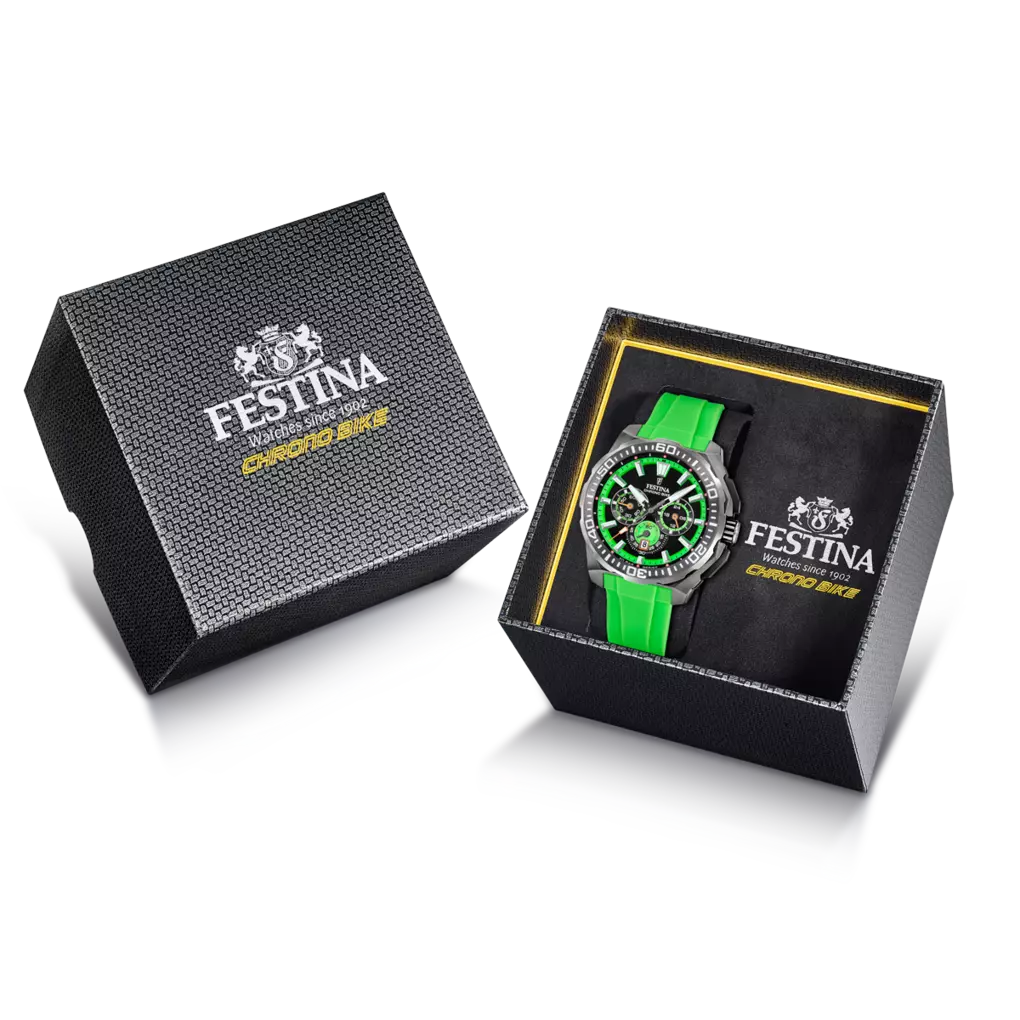 Festina Chrono Bike Quartz Chronograph Green Rubber Men's Watch | F20725/3