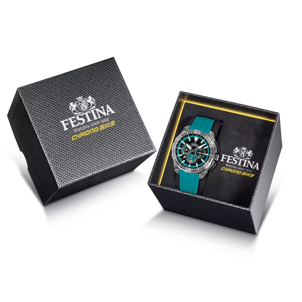 Festina Chrono Bike Quartz Chronograph Teal Rubber Men's Watch | F20725/6