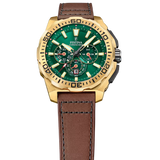 Festina Chrono Bike Quartz Chronograph Green Dial Brown Leather Men's Watch | F20728/2