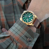 Festina Chrono Bike Quartz Chronograph Green Dial Brown Leather Men's Watch | F20728/2