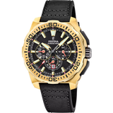 Festina Chrono Bike Quartz Chronograph Black Dial Black Leather Men's Watch | F20728/3