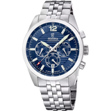 Festina Timeless Chronograph Quartz Blue Chrono Dial Fluorescent Indices Stainless Steel Men's Watch | F20742/1