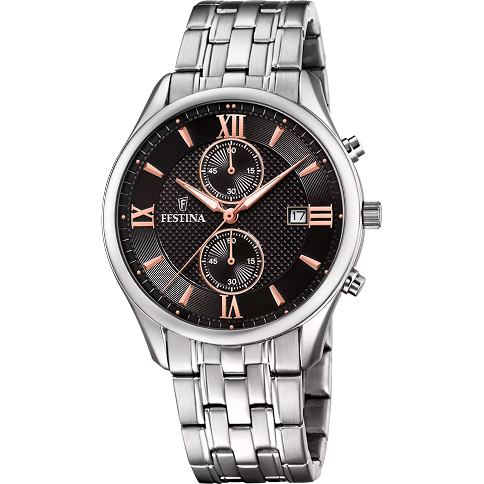 Festina Timeless Chronograph Black Stainless Steel Men's Watch  | F6854/7