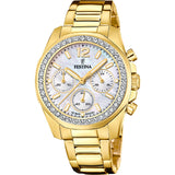 Festina Boyfriend Collection Gold Mother Of Pearl Dial Woman's Watch | F20609/1 | Time Watch Specialists