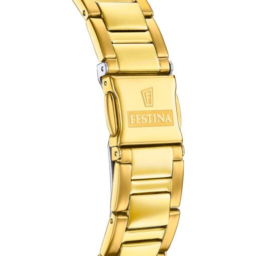 Festina Boyfriend Gold Mother Of Pearl Dial Woman's Watch | F20609/1 | Time Watch Specialists