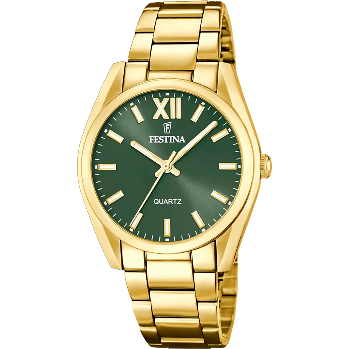 Festina Boyfriend Collection Green Dial 316L Stainless Steel with Gold PVD Men’s Watch | F20640/4 | TIME Watches