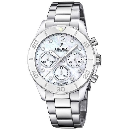 Festina Boyfriend Collection Mother of Pearl Dial 316L Stainless Steel Men’s 39mm Watch | F20603/1 | TIME Watches