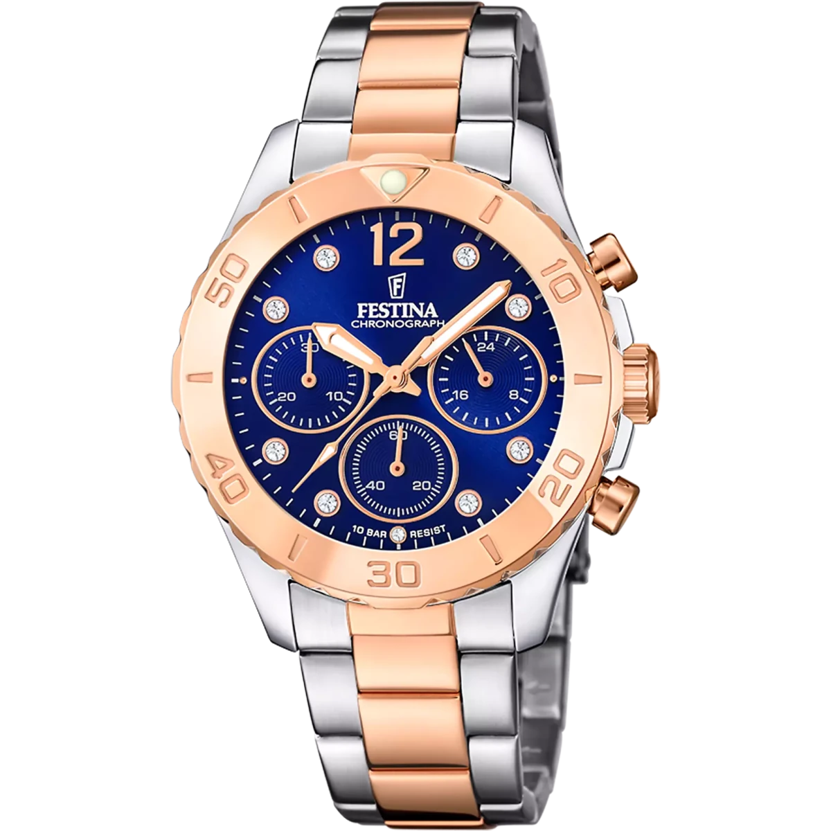Festina Boyfriend Collection Mother of Pearl Dial 316L Stainless Steel with Rose Gold PVD Men’s 39mm Watch | F20605/3 | TIME Watches